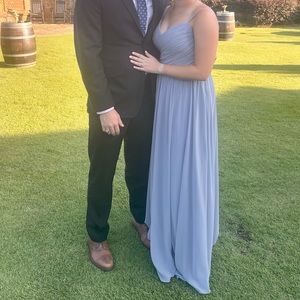 Azazie Dusty Blue Chiffon Bridesmaid Dress